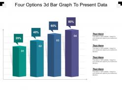 Four options 3d bar graph to present data