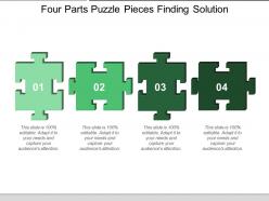 Four parts puzzle pieces finding solution