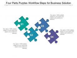 Four Parts Puzzles Workflow Steps For Business Solution