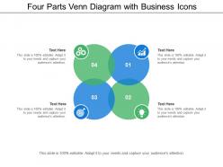 Four parts venn diagram with business icons