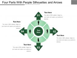 Four Parts With People Silhouettes And Arrows