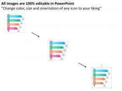 Four pencils with tags powerpoint template