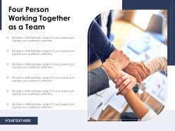 Four person working together as a team