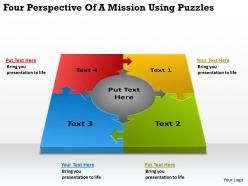 Four perspective of a mission using puzzles ppt powerpoint slides
