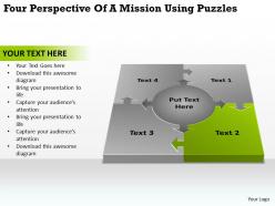 Four perspective of a mission using puzzles ppt powerpoint slides