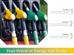Four petrol or energy gas pump