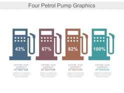 Four petrol pump graphics for financial percentage powerpoint slides