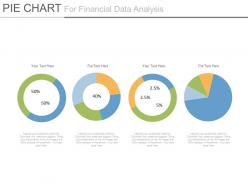 Four pie charts for financial data analysis powerpoint slides