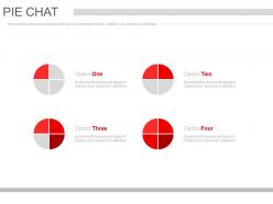 Four pie charts with different segments powerpoint slides