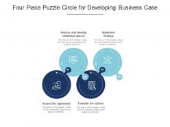 Four piece puzzle circle for developing business case