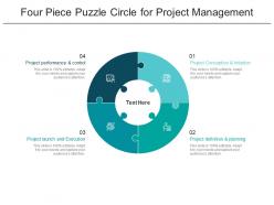 Four piece puzzle circle for project management
