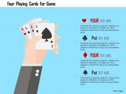 Four playing cards for game flat powerpoint design