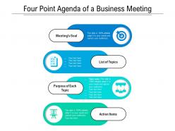 Four point agenda of a business meeting