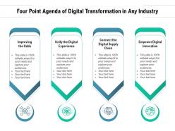 Four point agenda of digital transformation in any industry