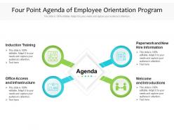 Four point agenda of employee orientation program