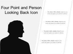 Four point and person looking back icon