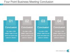 Four point business meeting conclusion powerpoint diagram