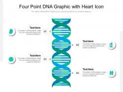 Four point dna graphic with heart icon