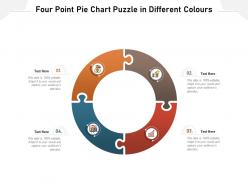 Four point pie chart puzzle in different colours