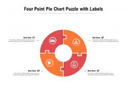 Four point pie chart puzzle with labels
