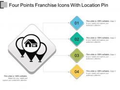 Four points franchise icons with location pin