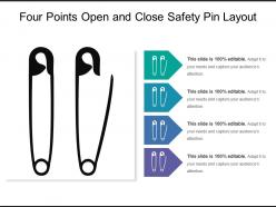 Four points open and close safety pin layout