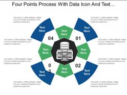 Four points process with data icon and text holders