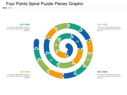 Four points spiral puzzle pieces graphic