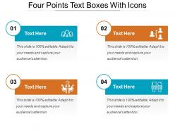 Four points text boxes with icons