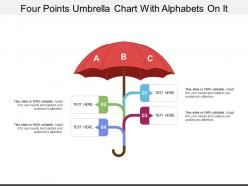 Four points umbrella chart with alphabets on it