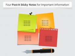 Four post it sticky notes for important information