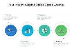 Four present options circles zigzag graphic