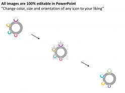 Four progressive circles for process flow flat powerpoint design