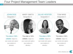 Four project management team leaders presentation slide