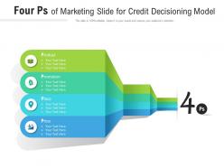 Four ps of marketing slide for credit decisioning model infographic template
