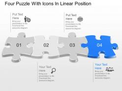 37172246 style puzzles linear 4 piece powerpoint presentation diagram infographic slide
