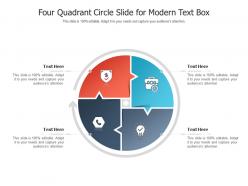 Four Quadrant Circle Slide For Modern Text Box Infographic Template