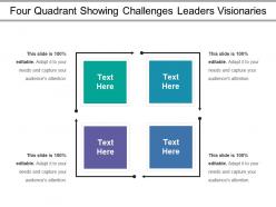 Four quadrant showing challenges leaders visionaries