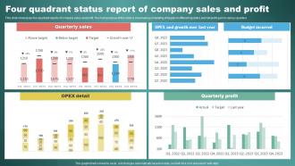 Four Quadrant Status Report Of Company Sales And Profit