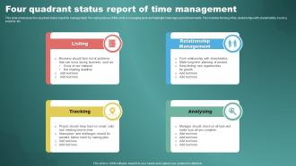 Four Quadrant Status Report Of Time Management