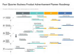 Four quarter business product advertisement planner roadmap
