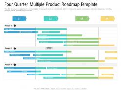 Four quarter multiple product roadmap timeline powerpoint template