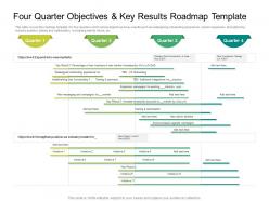 Four quarter objectives and key results roadmap timeline powerpoint template
