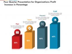 Four quarter presentation for organizations profit increase in percentage