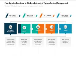 Four quarter roadmap to modern internet of things device management