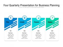 Four quarterly presentation for business planning