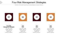 Four risk management strategies ppt powerpoint presentation ideas slides cpb