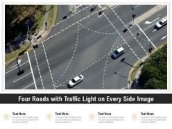 Four roads with traffic light on every side image
