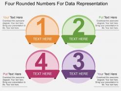 Four rounded numbers for data representation flat powerpoint design