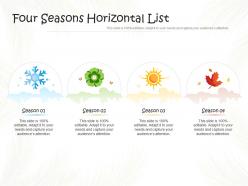 Four seasons horizontal list infographic template
